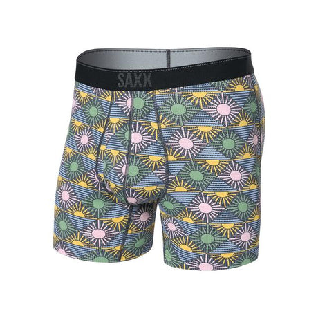 Saxx Quest Quick-Dry Mesh Boxer Brief Rise And Shine-Ebony