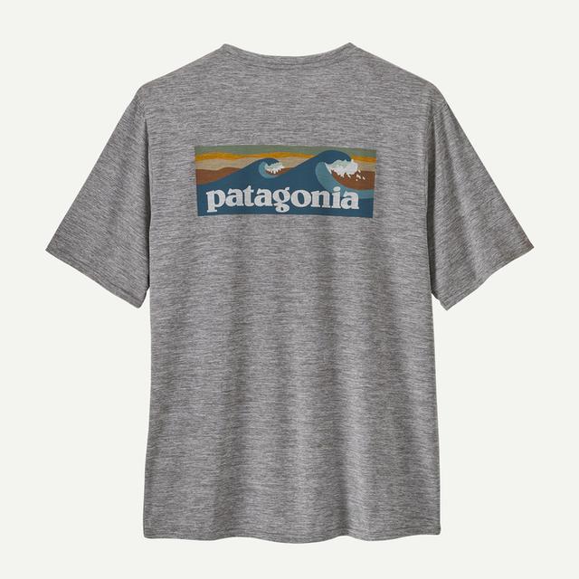 Patagonia Cap Cool Daily Graphic Shirt - Waters - Mens Boardshort Logo Abalone Blue: Feather Grey / XS