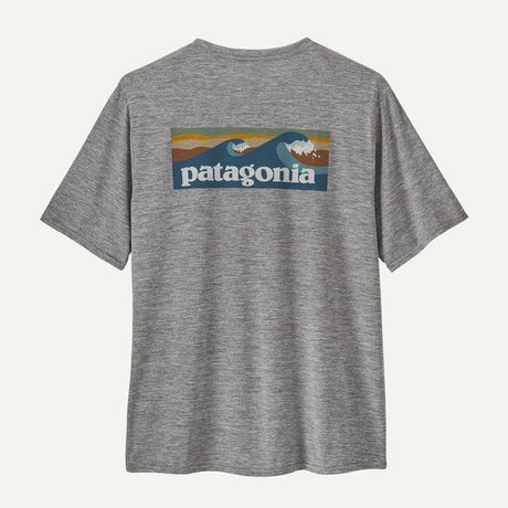 Patagonia Cap Cool Daily Graphic Shirt - Waters - Mens Boardshort Logo Abalone Blue: Feather Grey / XS