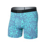 Saxx Quest Quick-Dry Mesh Boxer Brief Surf Flowers-Turquoise