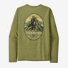 Patagonia L/S Cap Cool Daily Graphic Shirt - Past Season - Mens Chouinard Crest: Buckhorn Green X-Dye / M