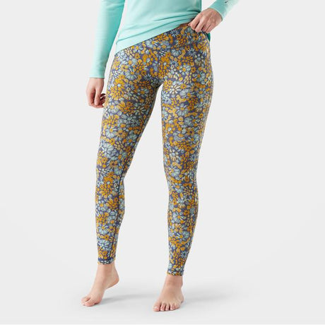 Smartwool Classic Thermal Merino Base Layer Bottom - Womens Pacific Blue Floral