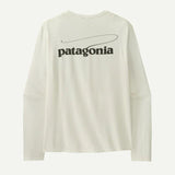 Patagonia Long Sleeve Cap Cool Daily Graphic Shirt - Waters - Mens Casting Logo: White / M