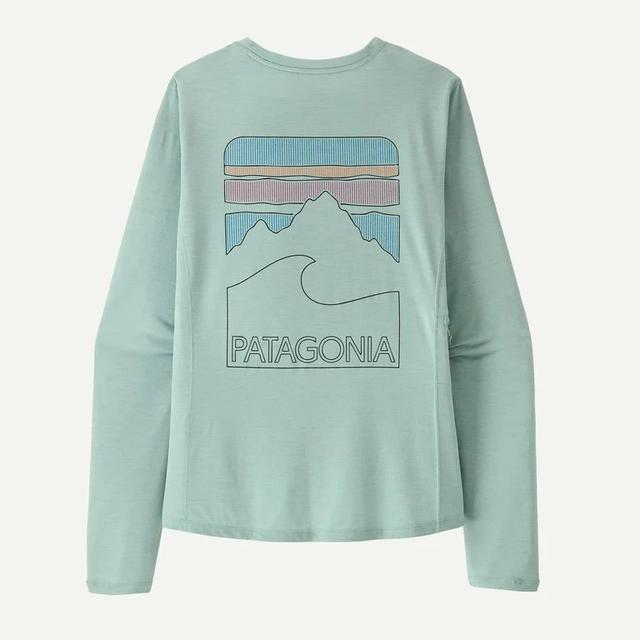 Patagonia Cap Cool Sun Shirt - Peak Visions - Womens Thermal Blue - Thin Ice X-Dye