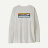 Patagonia Long Sleeve Cap Cool Daily Graphic Shirt - Womens Boardshort Logo Light Plume Grey: White / L