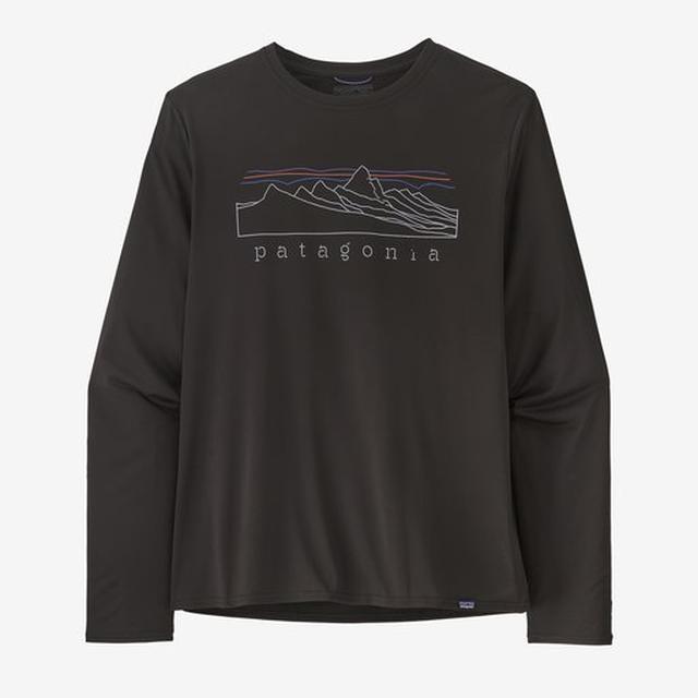 Patagonia Long Sleeve Cap Cool Daily Graphic Shirt - Mens Stratapeaks: Black / M
