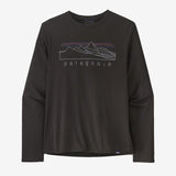 Patagonia Long Sleeve Cap Cool Daily Graphic Shirt - Mens Stratapeaks: Black / M