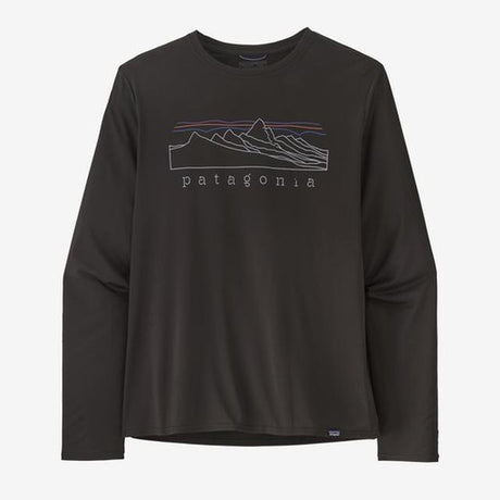 Patagonia Long Sleeve Cap Cool Daily Graphic Shirt - Mens Stratapeaks: Black / M