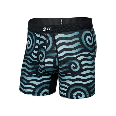Saxx Droptemp Cooling Mesh Boxer Brief Rip Tide Stripe- Nvy Blue