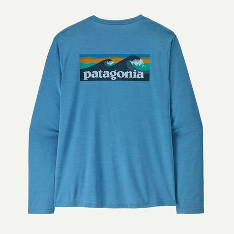 Patagonia Cap Cool Daily Shirt - Boardshort Logo - Mens Shore Blue - Light Shore Blue X-Dye
