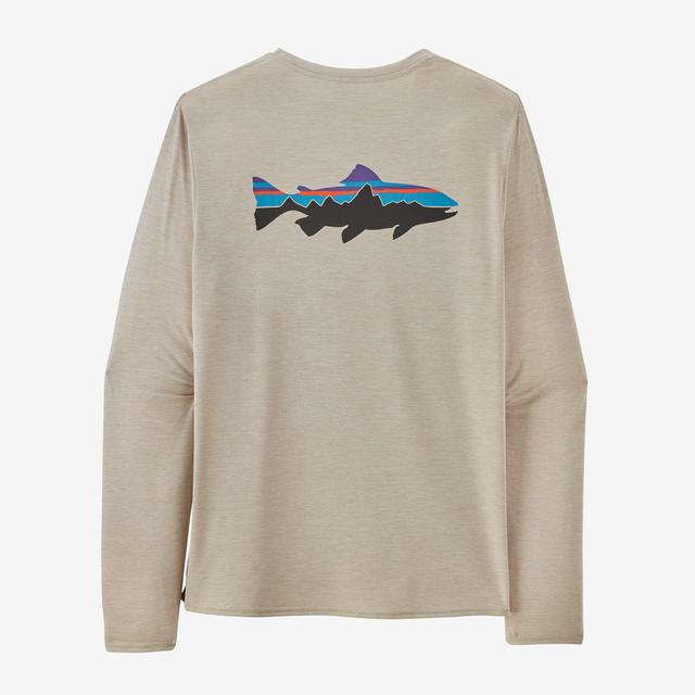 Patagonia L/S Cap Cool Daily Graphic Shirt - Past Season - Mens Fitz Roy Trout: Pumice X-Dye / XL