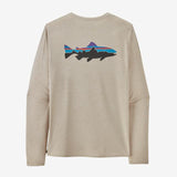 Patagonia L/S Cap Cool Daily Graphic Shirt - Past Season - Mens Fitz Roy Trout: Pumice X-Dye / XL
