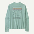 Patagonia Longsleeve Cap Cool Sun Shirt - Peak Visions - Mens Thermal Blue - Thin Ice X-Dye