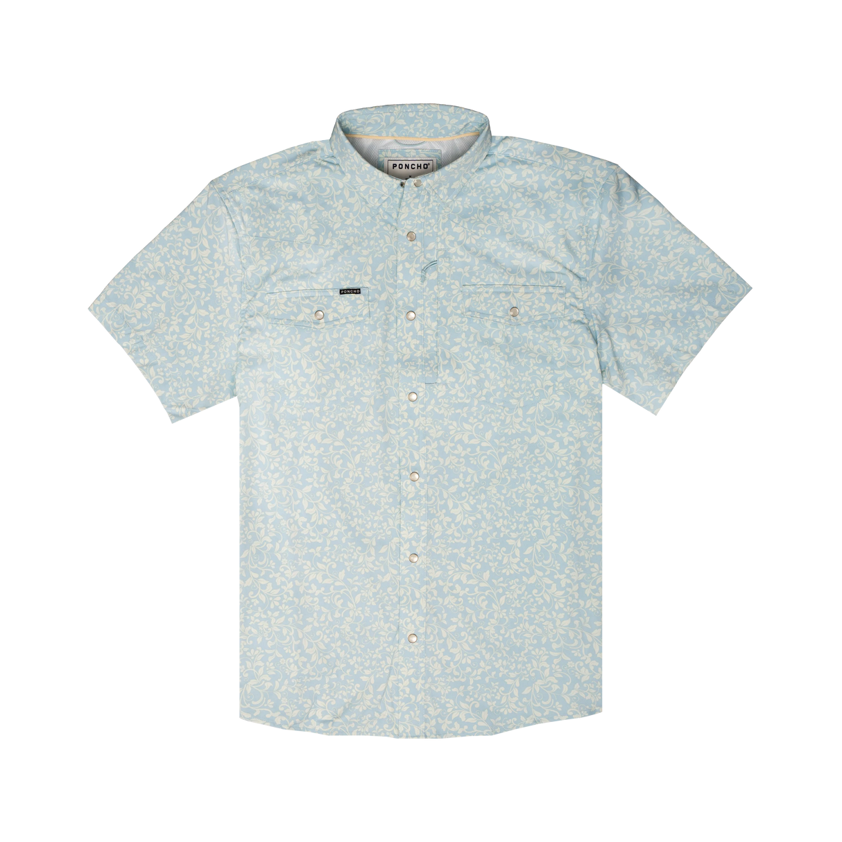 Poncho The Pinos Altos - Mens Blue Western Flower Print