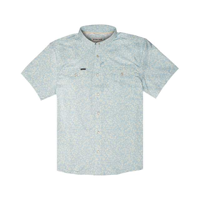 Poncho The Pinos Altos - Mens Blue Western Flower Print